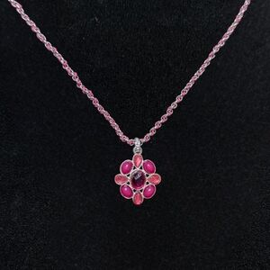 SOLD AVON Pink Flower Pendant Necklace